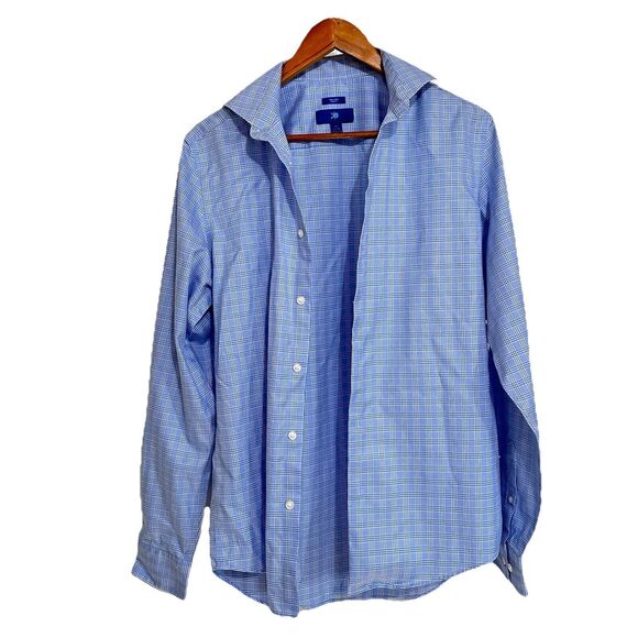 Egara Non-Iron Men’s Blue Shirt Sz 34/35 15.5 Slim Fit Button Down Long Sleeve - Picture 1 of 8